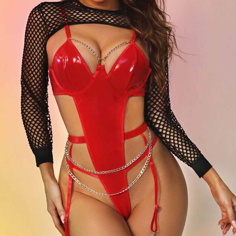 Elanzor Leather Bodysuit