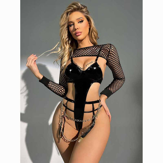 Elanzor Leather Bodysuit